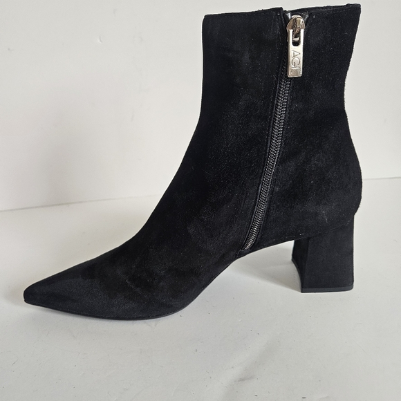 AGL Attilio Giusti Leombruni Black Sueded Leather Pointed Toe Boot 39.5 - Picture 6 of 13